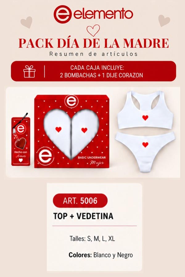 PACK CORPIÑO VEDET ELEMENTO ROPA