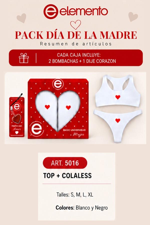 PACK CORPIÑO LESS ELEMENTO ROPA