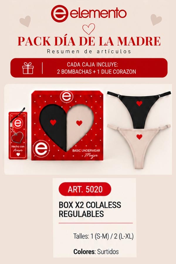 PACK X2 LESS REG ELEMENTO ROPA
