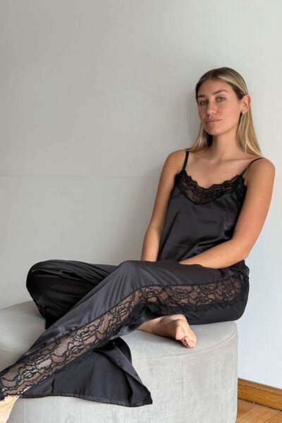 PIJAMA RASO PANT LARGO FLOWERS AND LEMONS