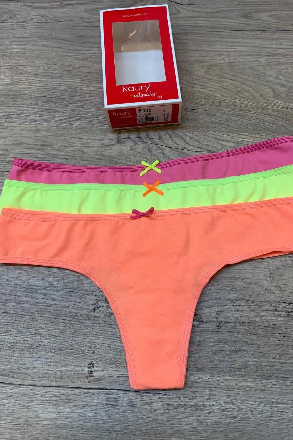 PACK X3 CULOTTE LESS FLUO KAURY INTIMATES