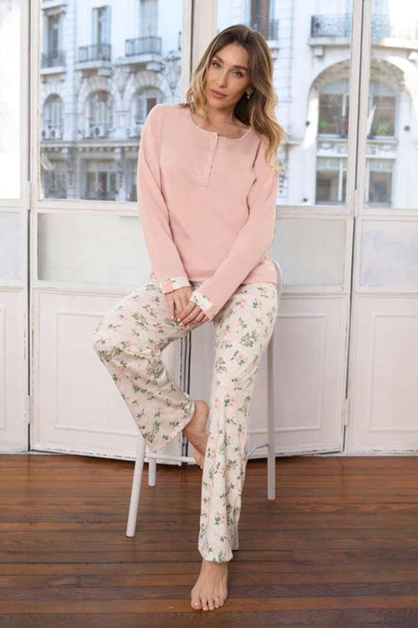 PIJAMA JERSEY FLORAL LENCATEX