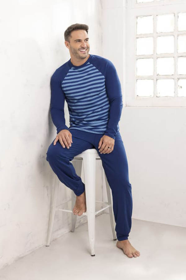 PIJAMA JERSEY RAYADO LENCATEX