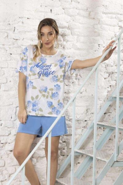 PIJAMA JERSEY HORTENSIAS LENCATEX