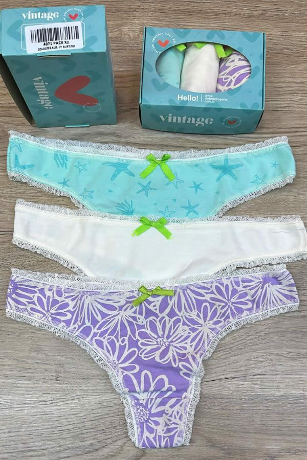 PACK COLALESS ALG LYCRA ESTAMP VINTAGE