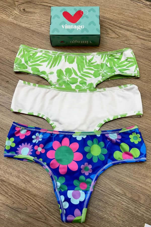 PACK X3 CULOTTE LESS MICROF ESTAMP VINTAGE